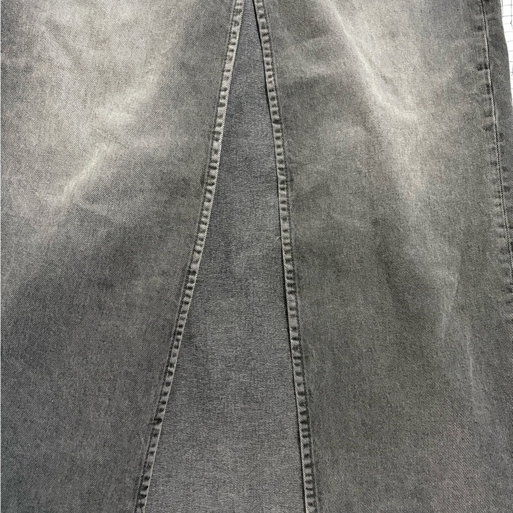 Reformation Tazz‎ Maxi Denim Skirt In Faded Black Color With Split Front Size 28 - Picture 9 of 11
